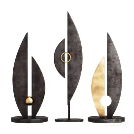 A set of three garden sculptures
